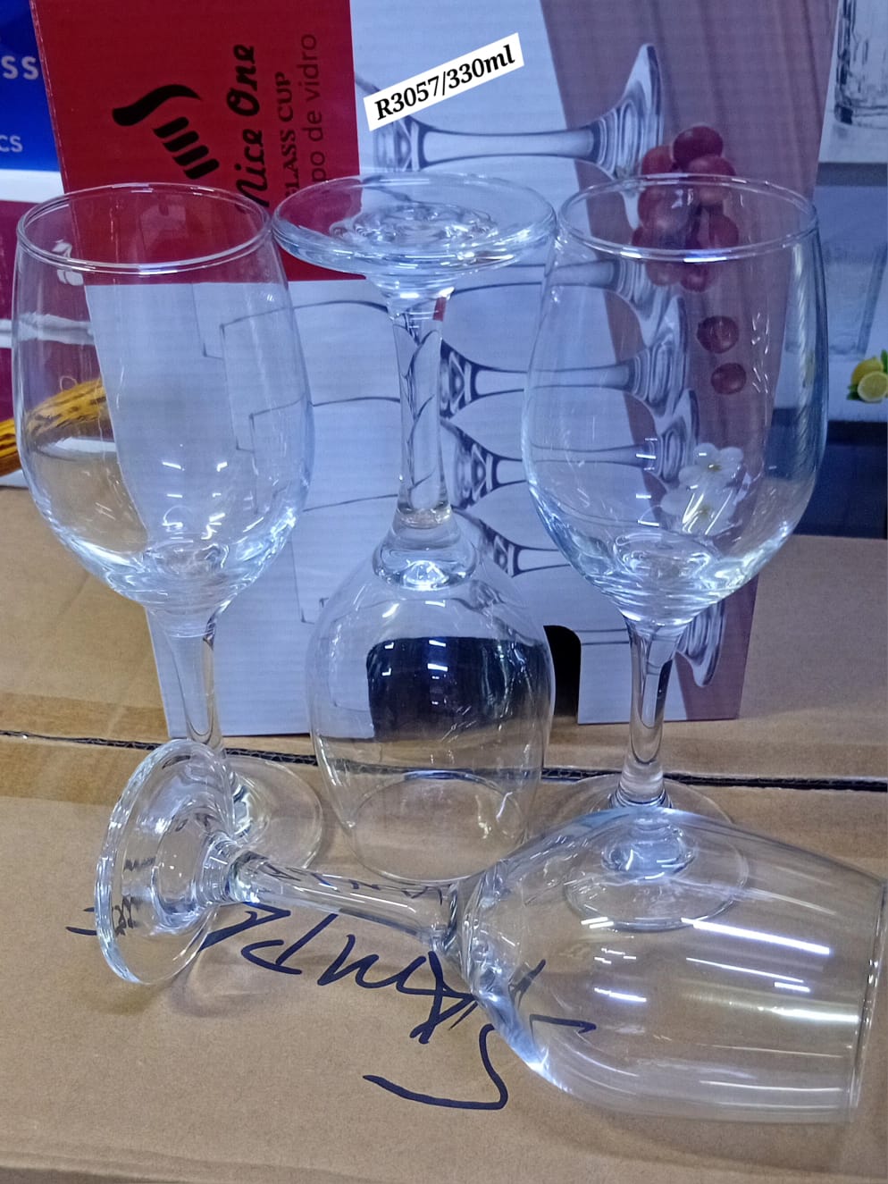 6PCS WINE GLASSES. 330ML R3057(NICE ONE) Glasses, Features the luxurious feeling that’s set to turn heads, add beauty to your bar/ kitchen top and make the perfect Christmas, Birthday, anniversary.