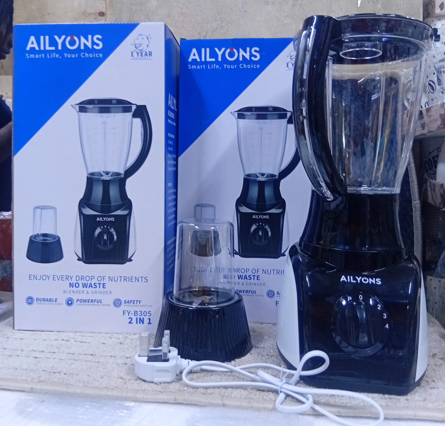 🍹 AILYONS BLENDER

Make delicious smoothies, fresh juice, soups, sauces, milkshakes, and more with this powerful and reliable Ailyons Blender, designed for everyday kitchen convenience.