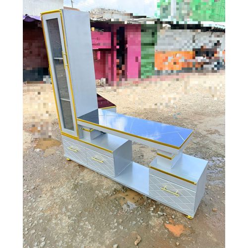 CLEARANCE OFFER Executive extended tv stand with marble coating and shelf cabinet