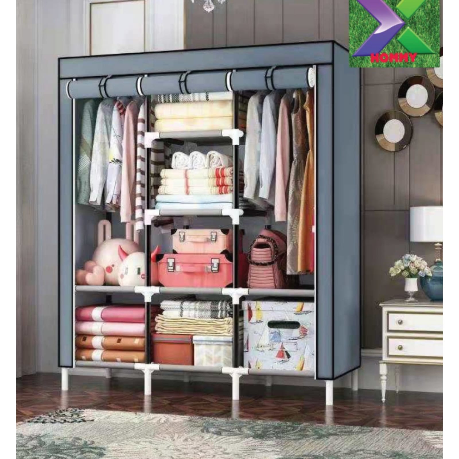 Homi 3-Column Portable Wooden Wardrobe - Maroon, 165x111x37cm, Easy Assembly, Eco-Friendly.Modern Closet
Spacious and Multi-function storage
Creative Design
Long Lasting Eco-Materials
Hassle-Free Asse
