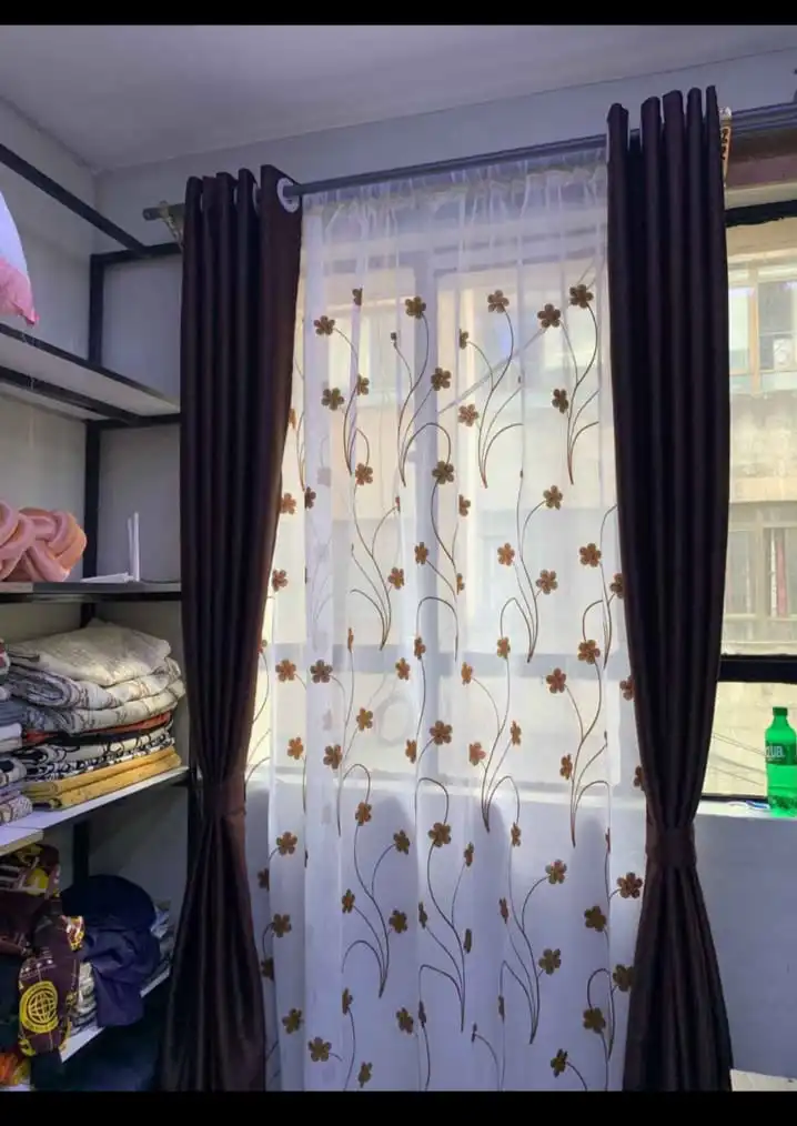 2PCS Brown Blackout Curtains – Heavy Luxury Fabric for Living Room & Bedroom | Ready Made Window & Door Drapes. - 2PCS (2 Curtains, No Sheer/Net).