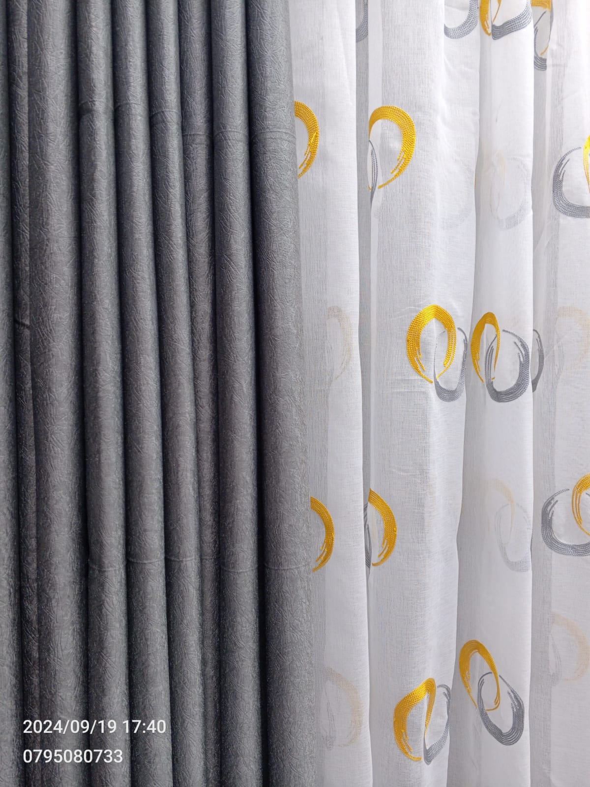 2PCS Gray Blackout Curtains – Heavy Luxury Fabric for Living Room & Bedroom | Ready Made Window & Door Drapes. - 2PCS (2 Curtains, No Sheer/Net). Grey Blackout Curtains.