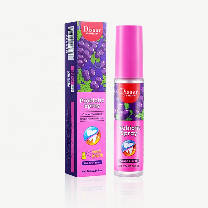 Probiotic Spray Fresh Breath Grape Flavor Mouth Spray Remove Oral Odor Bad Breath Portable Freshener