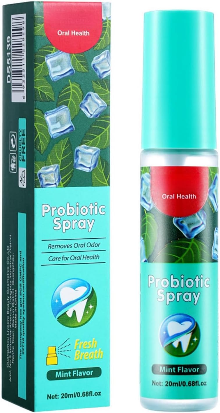Mouth Spray Mint-Flavored 20ml Minty Fresh Breath, Removes Oral Odor, Prevents Periodontal Diseases, Inhibits Harmful Bacteria, Refreshing and Hygienic, No Alcohol or Harsh Chemicals