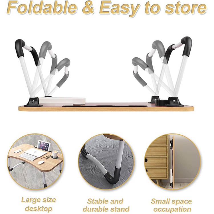 Folding breakfast/ study table laptop desk on the bed, study table computer desk .Foldable Paper W-leg Bed Table Laptop Desk for Small Bedroom Floor Student Dormitory Home Study