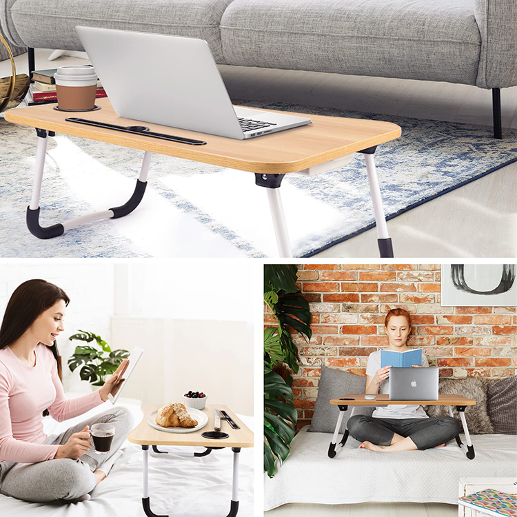 Folding breakfast/ study table laptop desk on the bed, study table computer desk .Foldable Paper W-leg Bed Table Laptop Desk for Small Bedroom Floor Student Dormitory Home Study