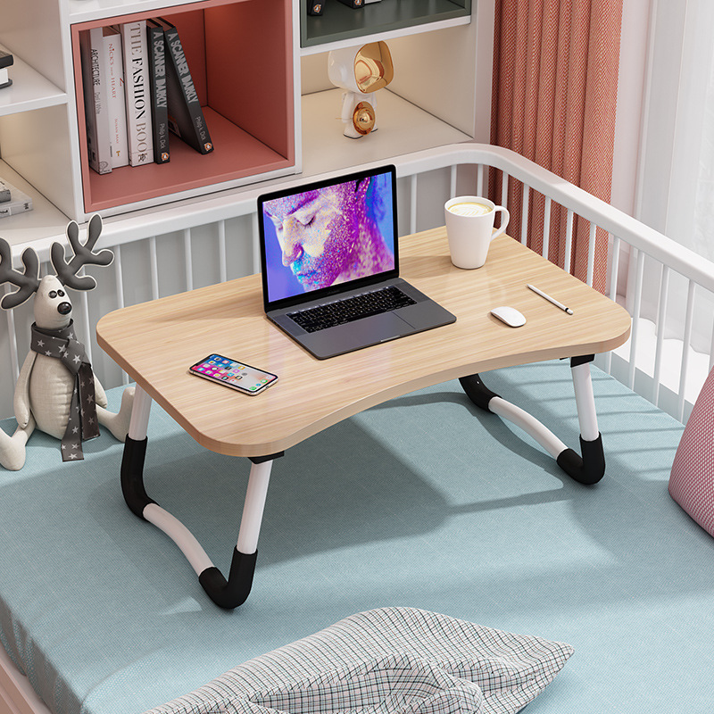 Folding breakfast/ study table laptop desk on the bed, study table computer desk .Foldable Paper W-leg Bed Table Laptop Desk for Small Bedroom Floor Student Dormitory Home Study