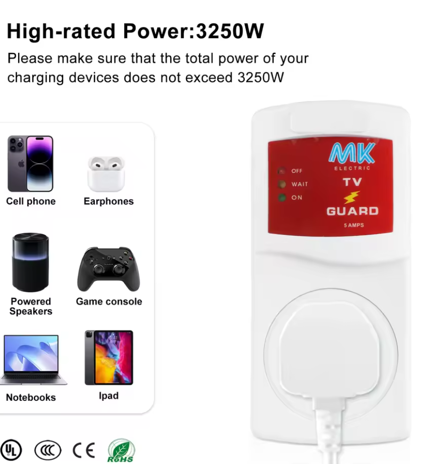 PROMOTION! Natural Universal Electrical Socket Automatic Voltage Tv Guard Surge Protector
