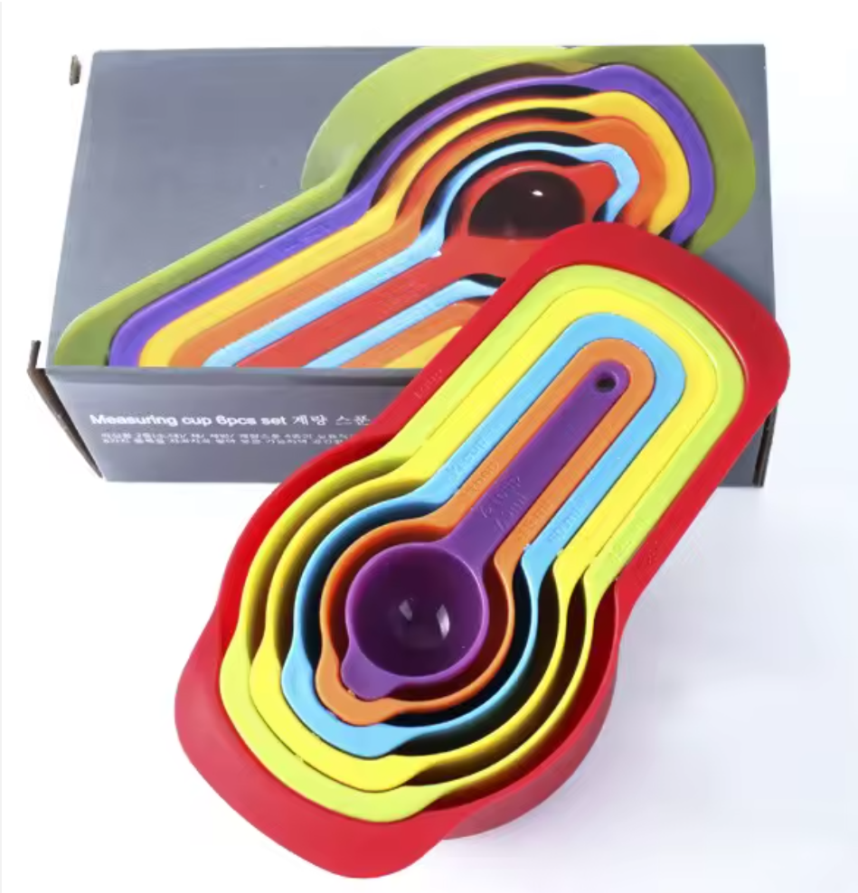 🔥🔥💯 crazy offer's ‼️💯 only on Kilimall Kitchen Baking Tools 6 Pcs Plastic Food Grade Measuring Tools Set Colorful Measuring Cup Tool With Scale Measuring Spoons