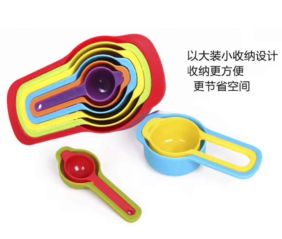 🔥🔥💯 crazy offer's ‼️💯 only on Kilimall Kitchen Baking Tools 6 Pcs Plastic Food Grade Measuring Tools Set Colorful Measuring Cup Tool With Scale Measuring Spoons
