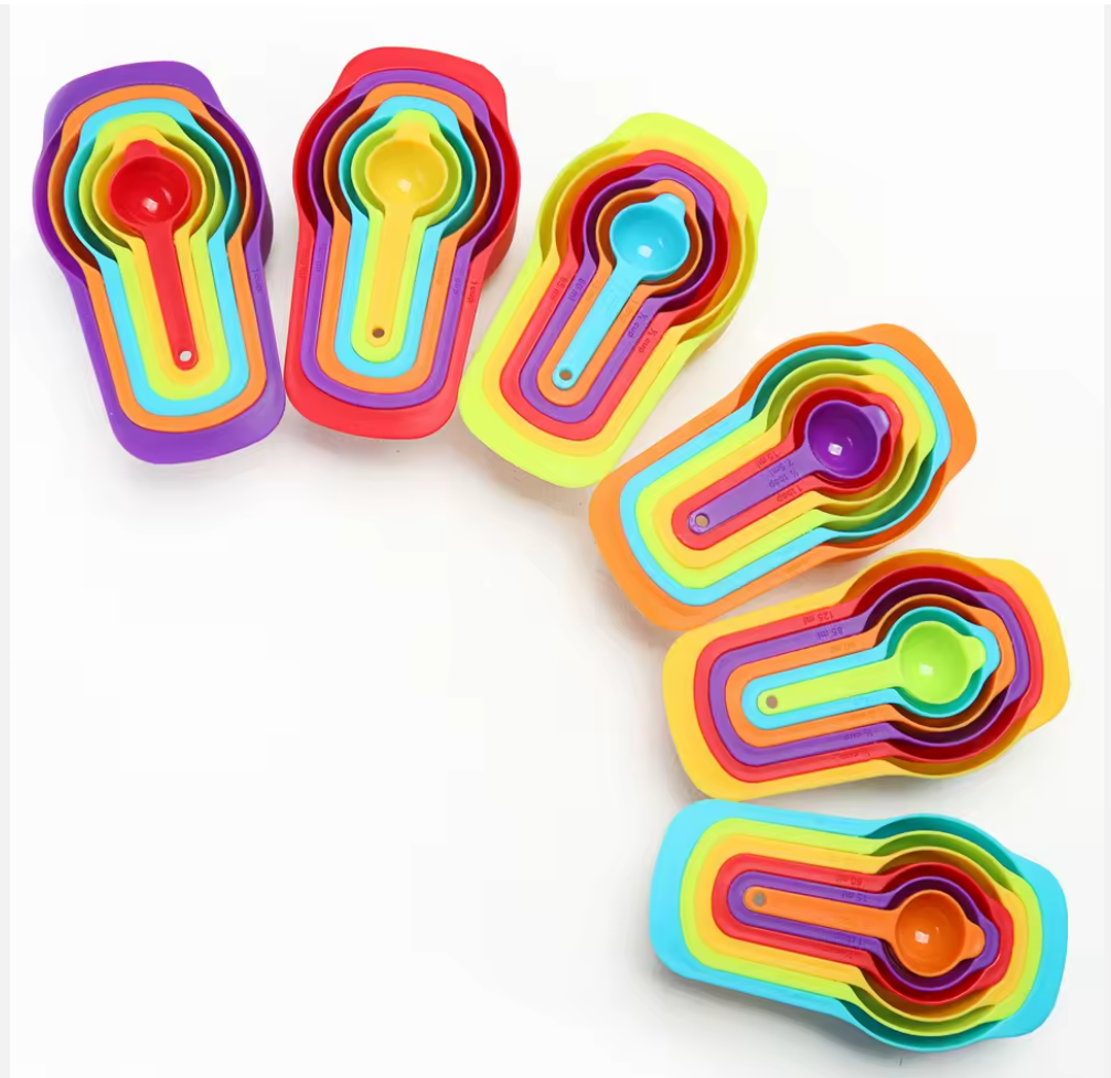 🔥🔥💯 crazy offer's ‼️💯 only on Kilimall Kitchen Baking Tools 6 Pcs Plastic Food Grade Measuring Tools Set Colorful Measuring Cup Tool With Scale Measuring Spoons