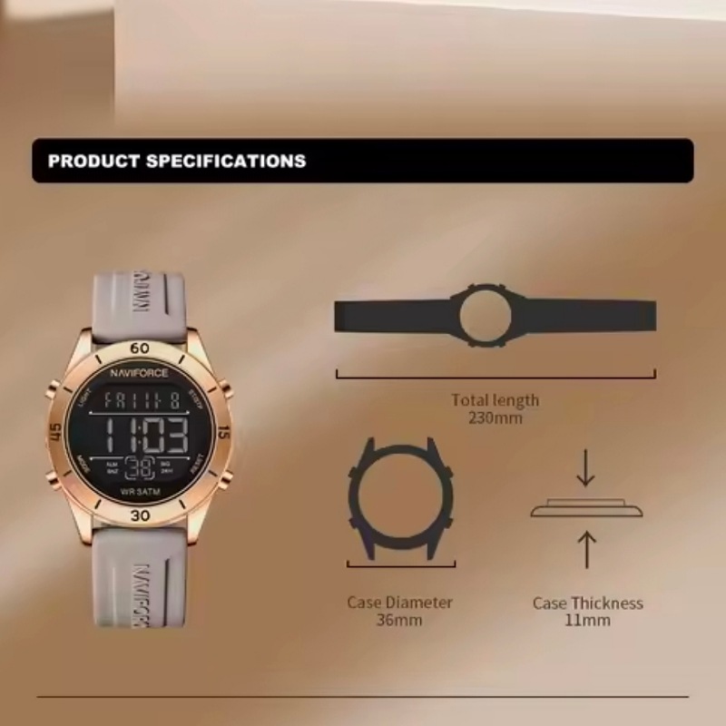 Naviforce Ladies/Girls School Watch With Alarm, Calendar and Light