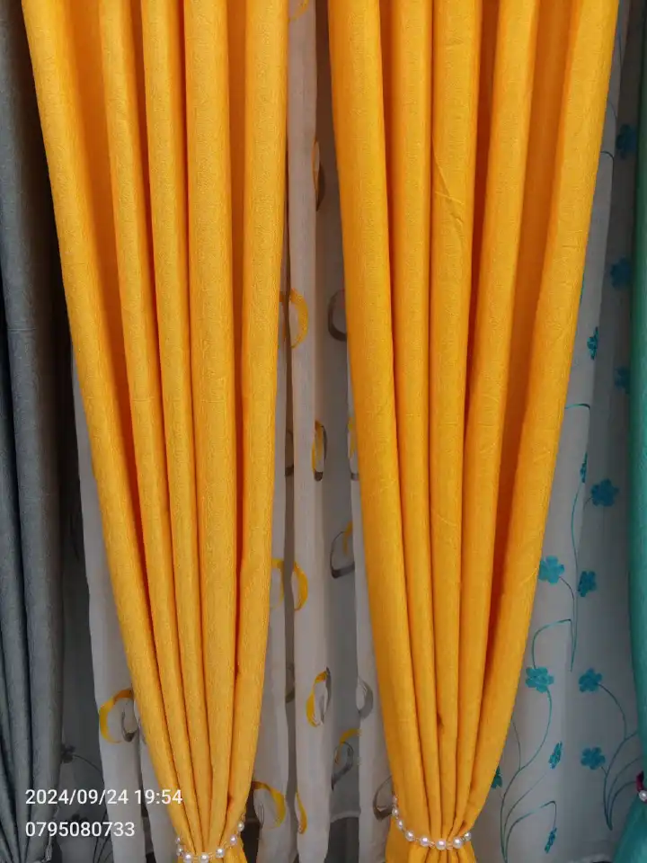 2PCS Mustard Yellow Blackout Curtains – Heavy Luxury Fabric for Living Room & Bedroom | Ready Made Window & Door Drapes. - 2PCS Set (2 Curtains,  No Sheer/Net). Mastered Yellow Blackout Curtain