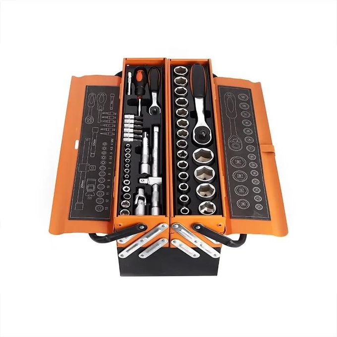 85 Piece Three-Layer Folding Multi-Function Car Repair Tool Kit Portable Metal Toolbox Home Car Auto Repair Toolbox Combination