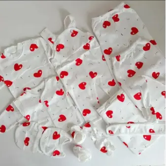 Lucky Star 11 Pieces New Born Baby Receiving Set Newborn Baby Clothes Toddler Long open leg Romper Pants+Hat+Bibs Fall Winter Infant Baby Outfits soft durable and cozy set for girls and boys