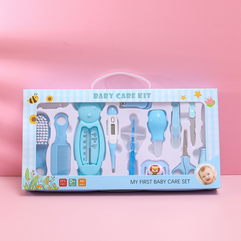 13 in 1 Baby Care Grooming Kit (Big) – Complete Nursery Baby Care Kit with Nail Clippers, Hair Brush, Comb, Thermometer, Scissors & Health Tools, Safe Grooming Set for Newborns & Toddlers