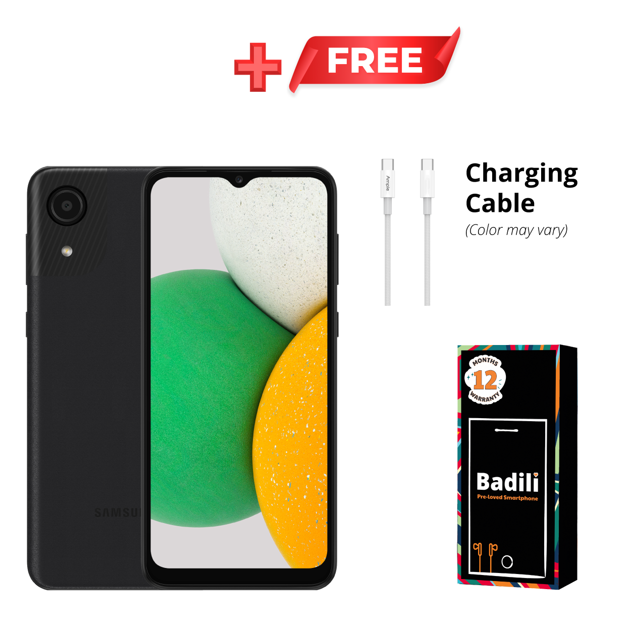 Badili Refurbished Samsung Galaxy A03 Core 32GB + 2GB RAM – Dual SIM Android 11 Go Smartphone, 6.5" HD+ Display, 5000mAh Battery – with Charging cable, Ejector Tool  – Affordable Budget Phone Kenya