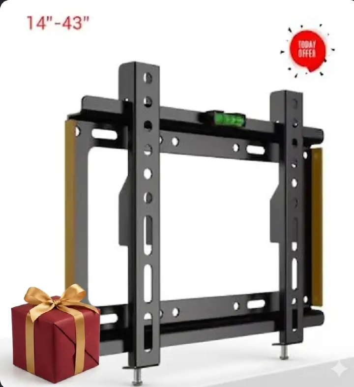 [Special Offer] TV Wall Mount TV Stand 14″-43″ Plasma wall bracket Steel Material Fixed Solid Wall mount suitable for 14 inch to 43 inch Tv + Mobi GIFT