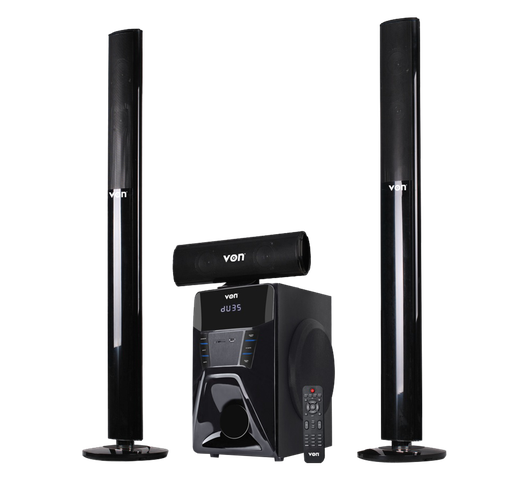 VON 3.1CH VES2003ET Subwoofer 200W RMS, Bluetooth Hotpoint Tall Boy BT/USB/SD/FM Multimedia Bluetooth Woofer Speaker System Subwoofer Subwoofer Home Audilo System Soundbar with Remote Control