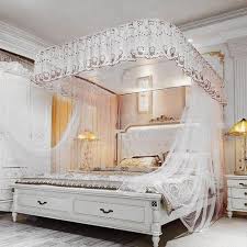 High Quality Premium 2 Stand Mosquito Net with Rails Durable Mosquito Repellent Tent Bedding Accessory Canopy Bed Net with Support Rails, Fine Mesh Insect Protection for Bedroom, Baby and Home Use
