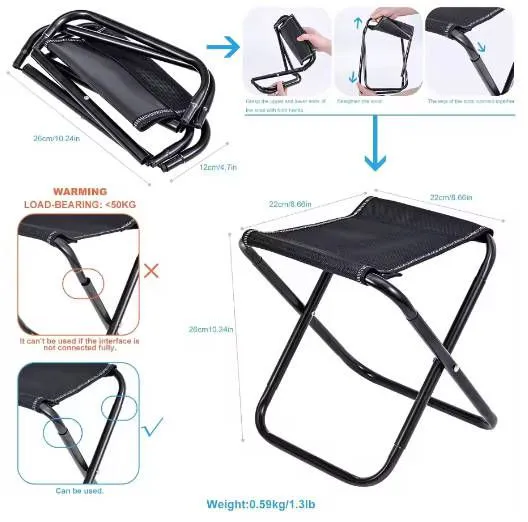 Folding Fishing Chair – Portable Camping Stool, Lightweight Foldable Outdoor Chair for Travel, Hiking, Picnic & Camping with Fast Local Delivery