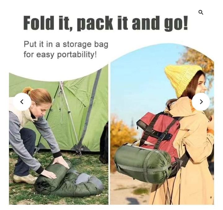 Heavy Sleeping Bag 220x75cm – Warm Insulated Camping Sleeping Bag for Cold Weather, Durable Outdoor Travel Gear for Camping, Hiking, Backpacking and Survival Use