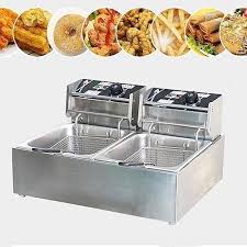 12L Double Deep Fryer + Commercial Chips Cutter – Ultimate Heavy Duty Frying Combo Set, Fast Heating Dual Tank Electric Fryer with Potato Cutter for Restaurants & Food Businesses