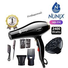 Nunix 2400W Pro Hair Blow Dryer Set – High Power Salon Hair Dryer with Accessories + 2.0L Electric Kettle + 4-Way Extension Cable, Complete Home Utility Combo Kit
