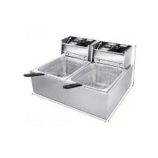 12L Double Deep Fryer + Commercial Chips Cutter – Ultimate Heavy Duty Frying Combo Set, Fast Heating Dual Tank Electric Fryer with Potato Cutter for Restaurants & Food Businesses