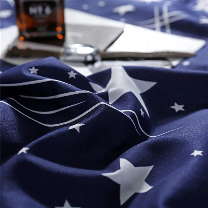 4pcs Duvet Bedding Set Comforter Set Soft Comfortable Complete Bedding Package (1 Duvet, 1 Bedsheet & 2 Pillow Covers) Durable Cotton Blend Bed Linen Set for Bedroom Home Guest Room Stylish Sleep Comf