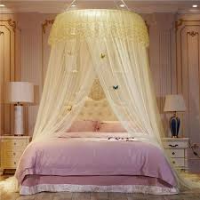 Quality Big Size Round Top Mosquito Net Durable Dome Canopy Mosquito Net Large Size Round Frame Bedding Accessory Insect Protection Sleeping Tent for Bedroom, Baby Crib, Dormitory and Home Use