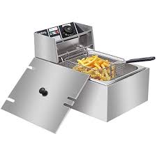 Electric Deep Fryer Combo – Deep Frying Machine with Chips Cutter, Power Socket Extension & Chips Scooper, Fast Heating Oil Fryer for Chips, Chicken, Samosas & Snacks (Home & Commercial Use)