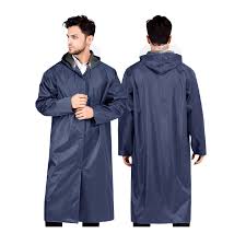 Unisex Waterproof Rain Coat – Durable Hooded Rain Jacket in Black & Navy Blue, Lightweight Protective Outerwear for Travel, Outdoor Work, and Daily Use in XL, 2XL & 3XL