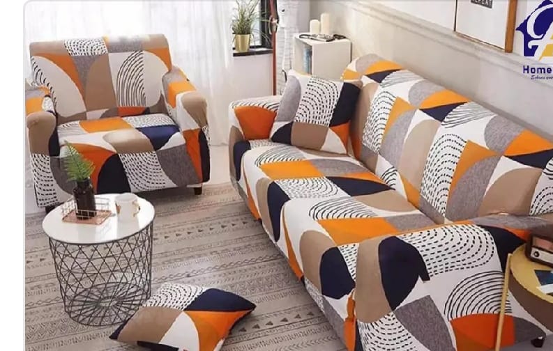Poly Cotton Stretchable Seat Covers – 1, 2 & 3 Seater Sofa Covers, Elastic Slipcovers for Living Room Furniture Protection, Dustproof Durable Stretch Fabric Sofa Protectors