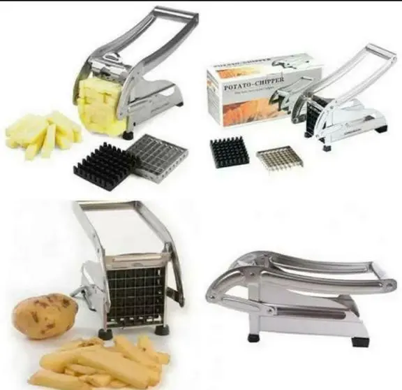 Potato Chipper Slicer – Chip Cutter Maker for French Fries, Manual Stainless Steel Blade Cutter for Fast & Easy Potato Cutting at Home or Commercial Use