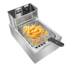 Electric Deep Fryer Combo – Deep Frying Machine with Chips Cutter, Power Socket Extension & Chips Scooper, Fast Heating Oil Fryer for Chips, Chicken, Samosas & Snacks (Home & Commercial Use)