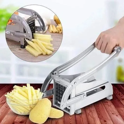 Potato Chipper Slicer – Chip Cutter Maker for French Fries, Manual Stainless Steel Blade Cutter for Fast & Easy Potato Cutting at Home or Commercial Use