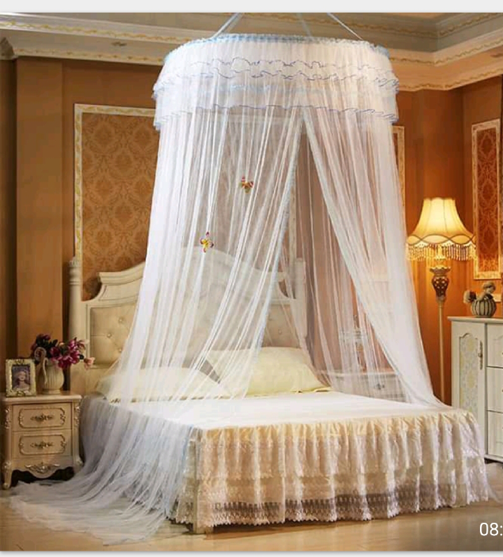 Quality Big Size Round Top Mosquito Net Durable Dome Canopy Mosquito Net Large Size Round Frame Bedding Accessory Insect Protection Sleeping Tent for Bedroom, Baby Crib, Dormitory and Home Use