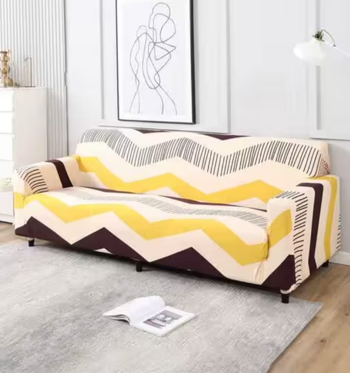 Poly Cotton Stretchable Seat Covers – 1, 2 & 3 Seater Sofa Covers, Elastic Slipcovers for Living Room Furniture Protection, Dustproof Durable Stretch Fabric Sofa Protectors
