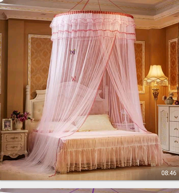 Quality Big Size Round Top Mosquito Net Durable Dome Canopy Mosquito Net Large Size Round Frame Bedding Accessory Insect Protection Sleeping Tent for Bedroom, Baby Crib, Dormitory and Home Use