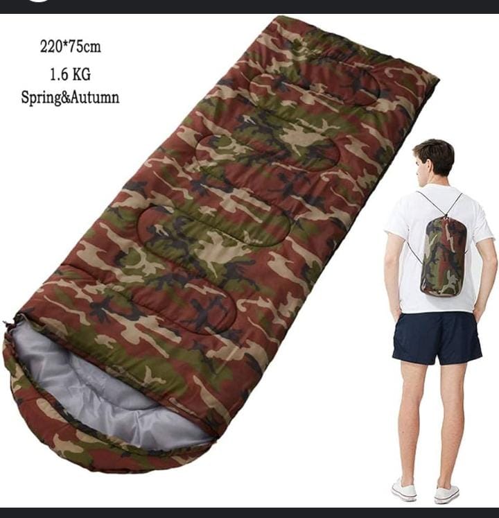 Heavy Sleeping Bag 220x75cm – Warm Insulated Camping Sleeping Bag for Cold Weather, Durable Outdoor Travel Gear for Camping, Hiking, Backpacking and Survival Use