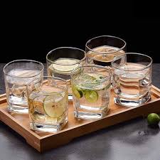 Beautiful Whisky Glasses For HOT/COLD 350 ML – Set Of 6, Durable Clear Glass Tumblers for Whisky, Juice, Water & All Beverages, Home & Bar Use