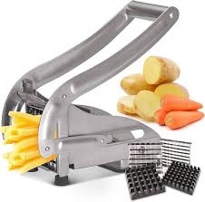 Potato Chipper Slicer – Chip Cutter Maker for French Fries, Manual Stainless Steel Blade Cutter for Fast & Easy Potato Cutting at Home or Commercial Use