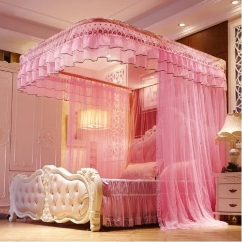High Quality Premium 2 Stand Mosquito Net with Rails Durable Mosquito Repellent Tent Bedding Accessory Canopy Bed Net with Support Rails, Fine Mesh Insect Protection for Bedroom, Baby and Home Use