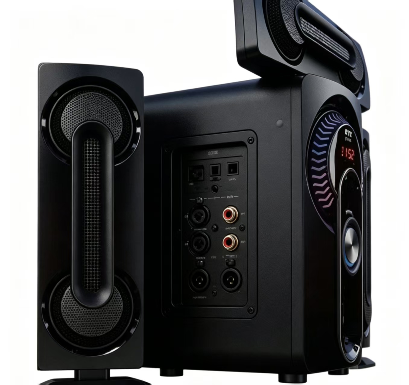CTC 3.1 Ch Home theater Subwoofer Multimedia Speaker System CT-6006 With Super Bass MP3, SD Card, USB Slot with 1 year warranty FM radio black home audio speaker system