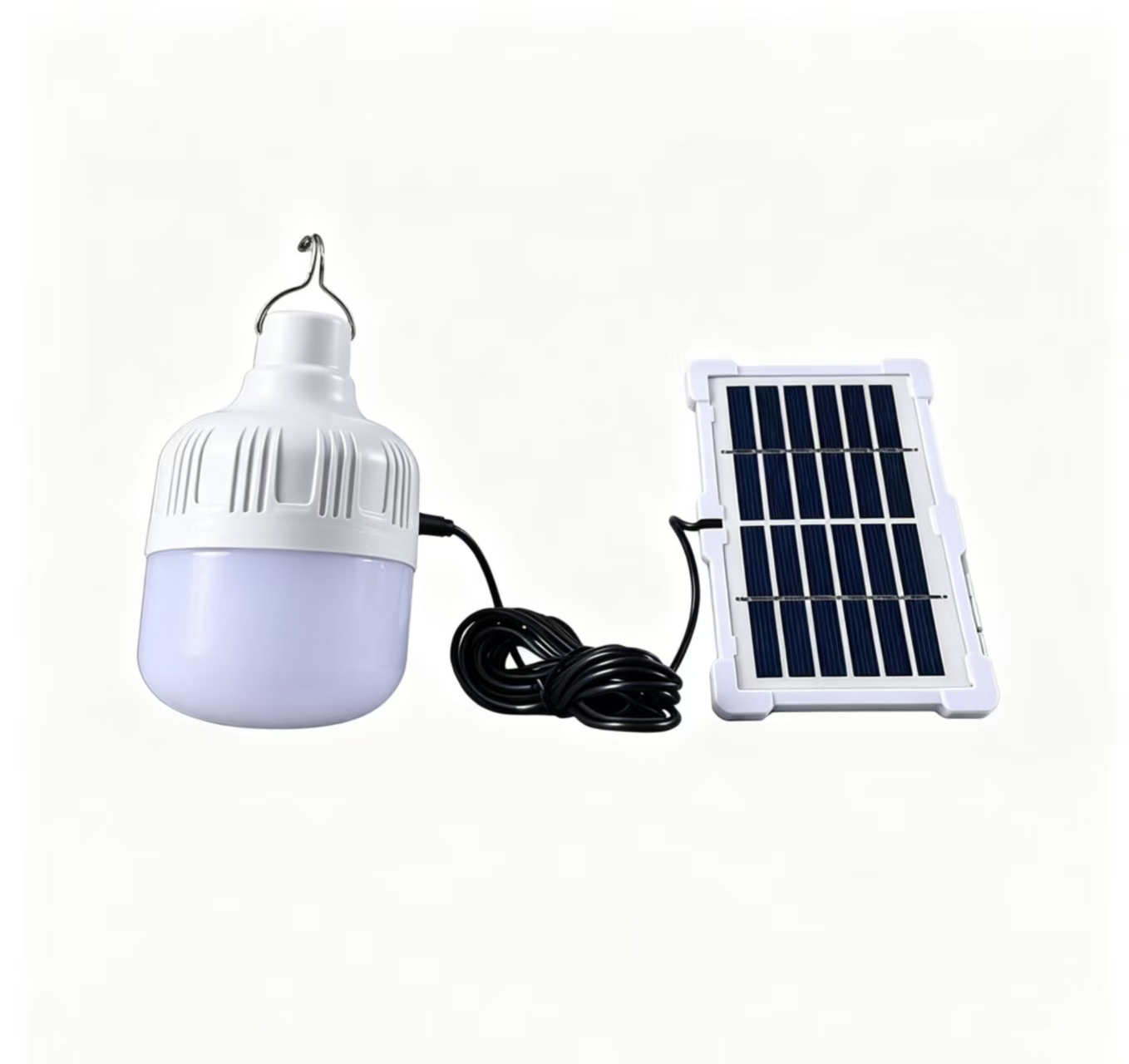 20W SOLAR BULB WITH SOLAR CHARGING PANEL Rechargeable, LED, Indoor/Outdoor, 12 Month Warranty