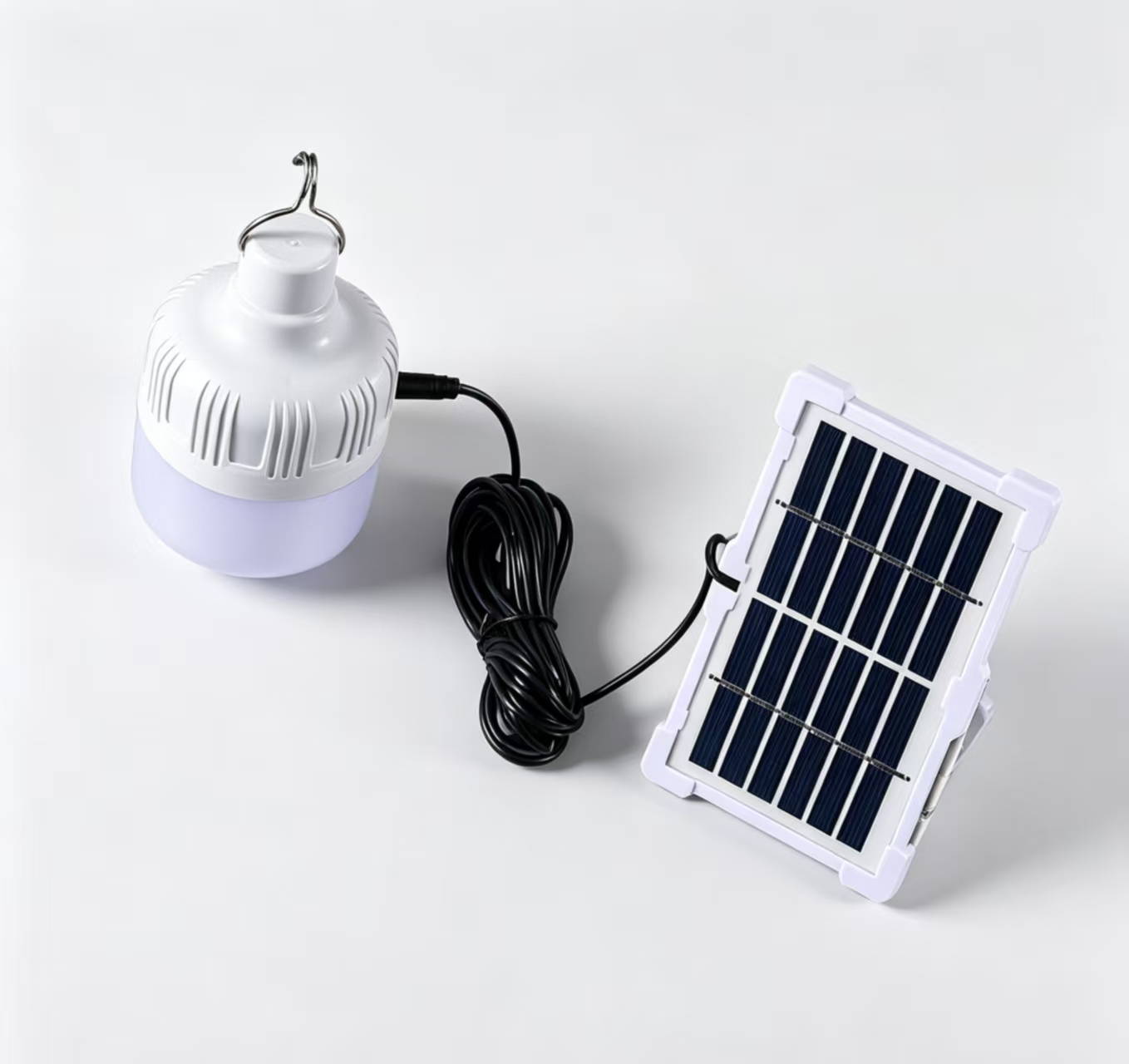 20W SOLAR BULB WITH SOLAR CHARGING PANEL Rechargeable, LED, Indoor/Outdoor, 12 Month Warranty