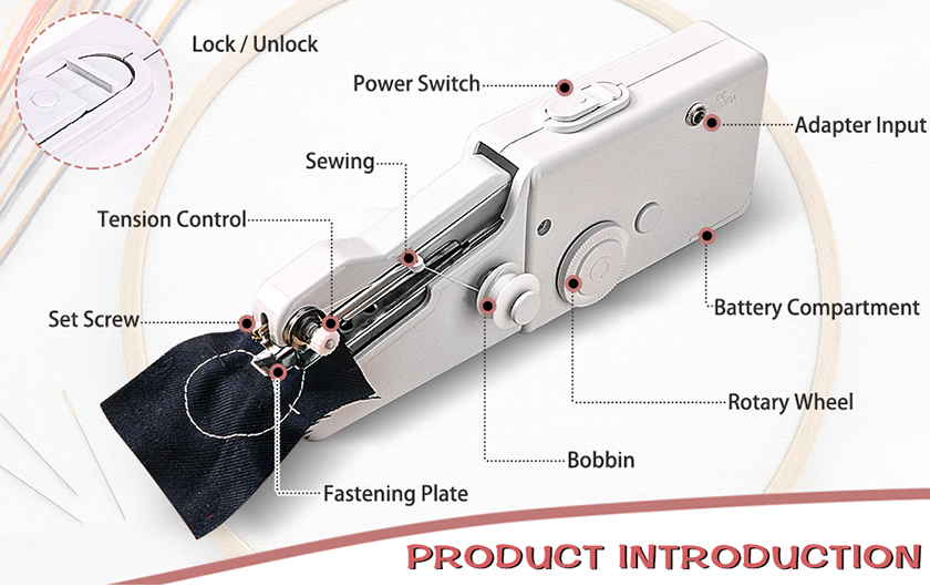 SHOP WITH US✨🥀Handheld Sewing Machine Mini Portable Cordless Stitching Machine, Perfect for Adults, Beginners, and Quick Home Repairs💦Compatible with accessories from standard sewing machines.
Easy