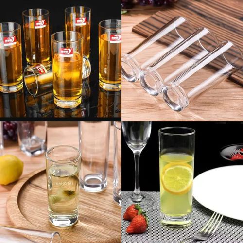 LUXURIOUS✨Timeless, 6PC Straight-Sided Highball / Tumbler WATER/ JUICE Glasses✔️cylindrical design and crafted from crystal-clear glass, these tumblers represent the ultimate in versatility and minima