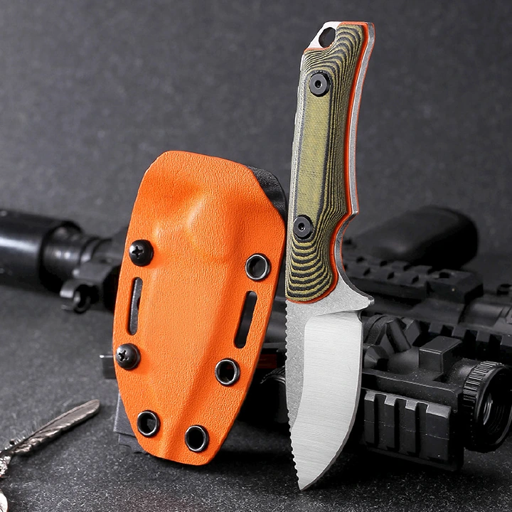 Hunter Fixed Blade Landing Blade G10 Handle and K-Sheath Tactical Hunting Sharp Outdoor Camping Straight Blade EDC Tool